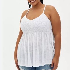 Torrid White Lace Camisole Top